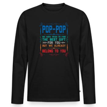 pop-pop Vatertag pop-pop Geschenk - Männer Premium Bio Langarmshirt - Schwarz - Vorne - Nico (187cm)