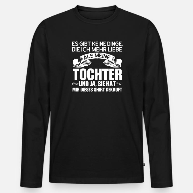Tochter Eltern Tochter & Papa Geschenk - Männer Premium Bio Langarmshirt - Schwarz