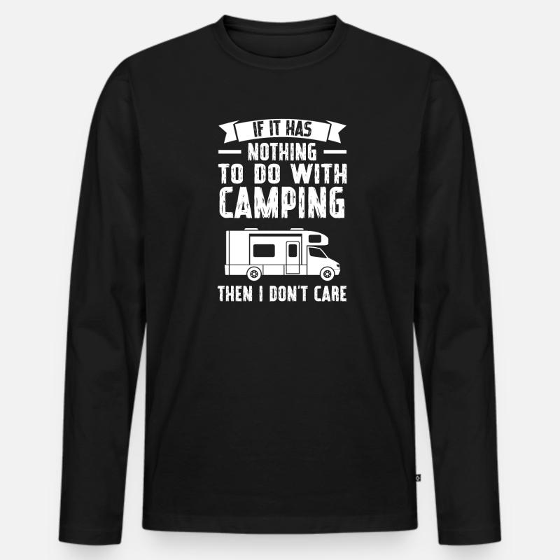 Campen Camping Campingplatz Geschenk - Männer Premium Bio Langarmshirt - Schwarz