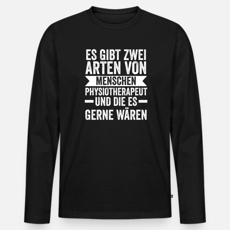 Physiotherapeut Beruf Physio Geschenk - Männer Premium Bio Langarmshirt - Schwarz
