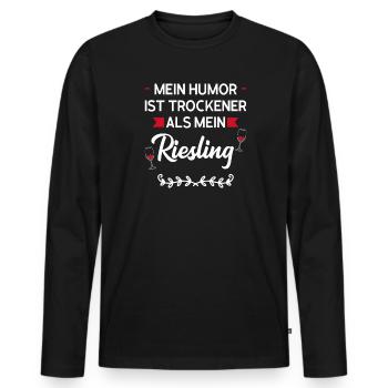 Wein Riesling Weintrinker Geschenk - Männer Premium Bio Langarmshirt - Schwarz - Vorne - Nico (187cm)