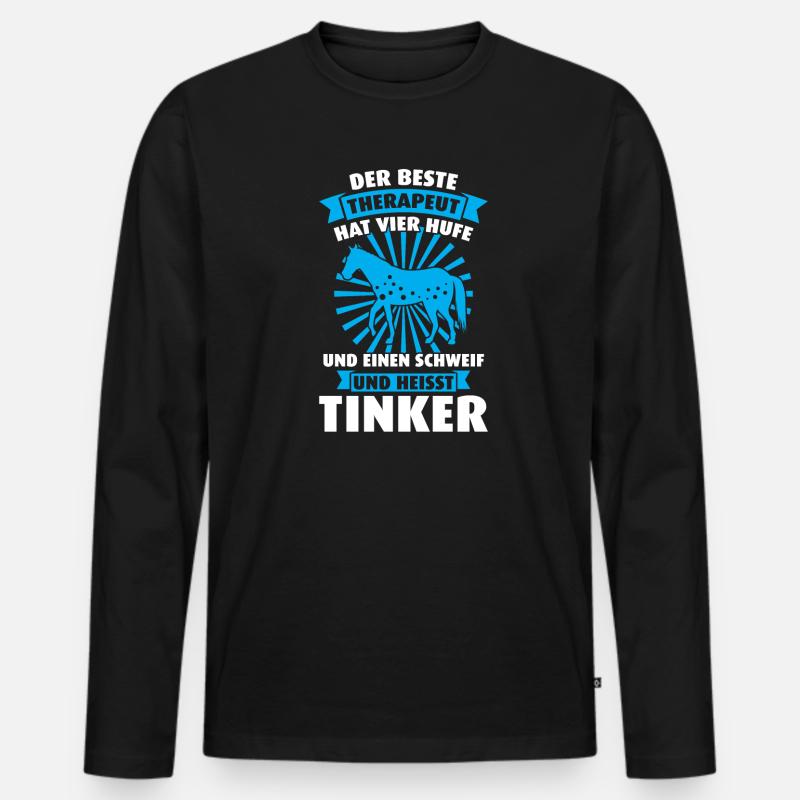 Tinker Pferd Pferdesport Geschenk - Männer Premium Bio Langarmshirt - Schwarz