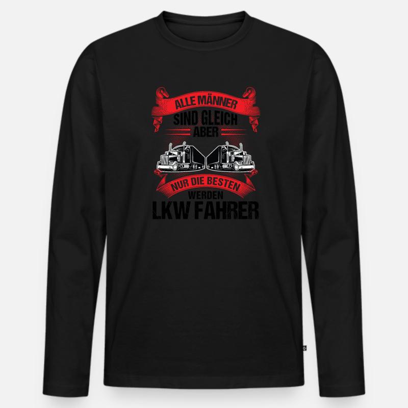 LKW Fahrer Beruf Lastwagenfahrer Geschenk - Männer Premium Bio Langarmshirt - Schwarz