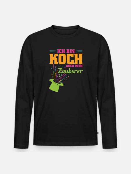 Koch Beruf Küchenchef Geschenk - Männer Premium Bio Langarmshirt - Schwarz