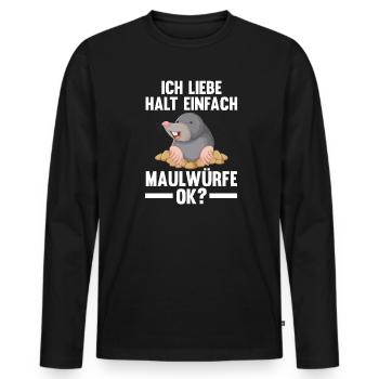 Maulwurf Garten Maulwürfe Geschenk - Männer Premium Bio Langarmshirt - Schwarz - Vorne - Nico (187cm)