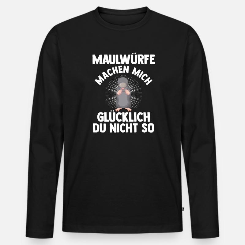 Maulwurf Garten Mole Geschenk - Männer Premium Bio Langarmshirt - Schwarz