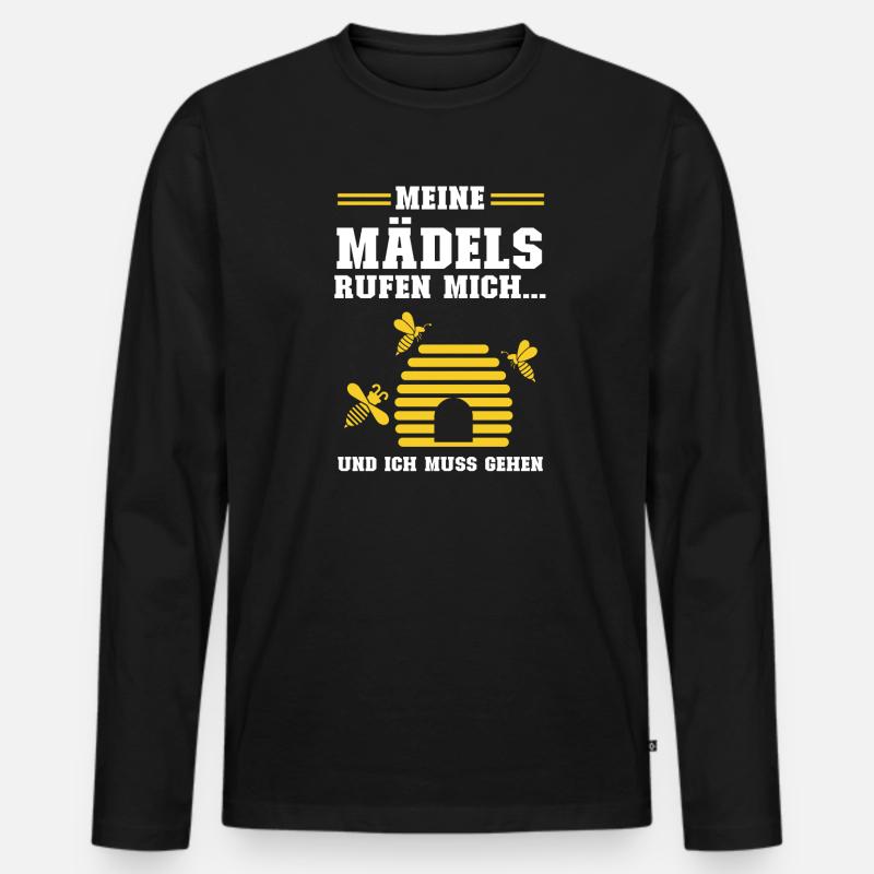 Imker Bienen Imkern Geschenk - Männer Premium Bio Langarmshirt - Schwarz