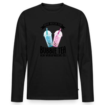 Bubble Tea Kawaii Bubble Tea Trinker Geschenk - Männer Premium Bio Langarmshirt - Schwarz - Vorne - Nico (187cm)