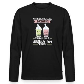 Bubble Tea Kawaii Bubble Tea Trinker Geschenk - Männer Premium Bio Langarmshirt - Schwarz - Vorne - Nico (187cm)