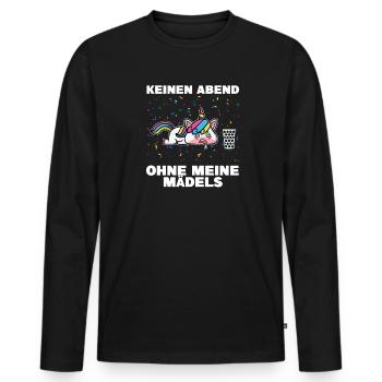 Schorle Einhorn Dubbeglas Geschenk - Männer Premium Bio Langarmshirt - Schwarz - Vorne - Nico (187cm)