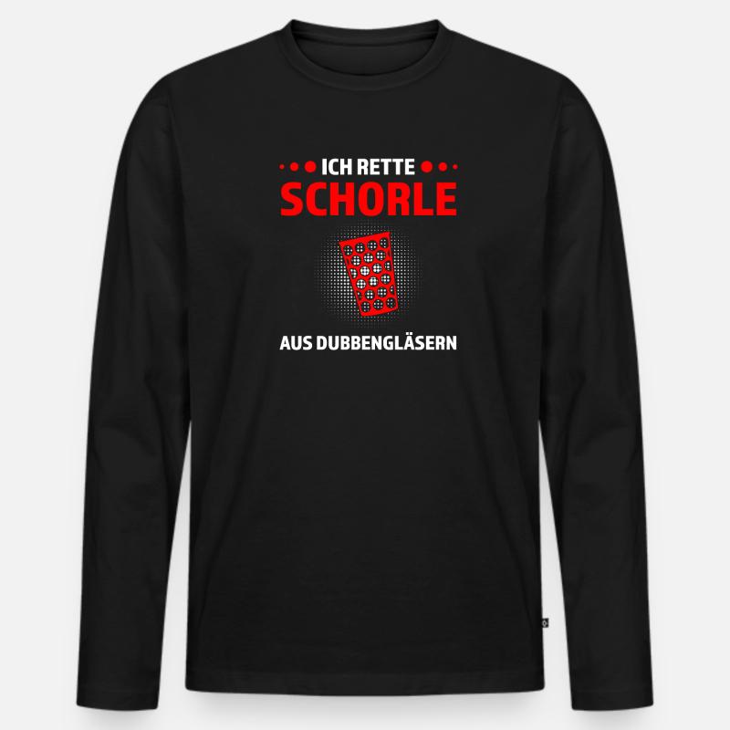 Schorle Pfälzer Pälzer Geschenk - Männer Premium Bio Langarmshirt - Schwarz