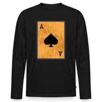 Jackpot Casino Gambling Poker Card Game Poker Round - Men's Premium Organic Long Sleeve Shirt - black - Front - Nico (187cm)