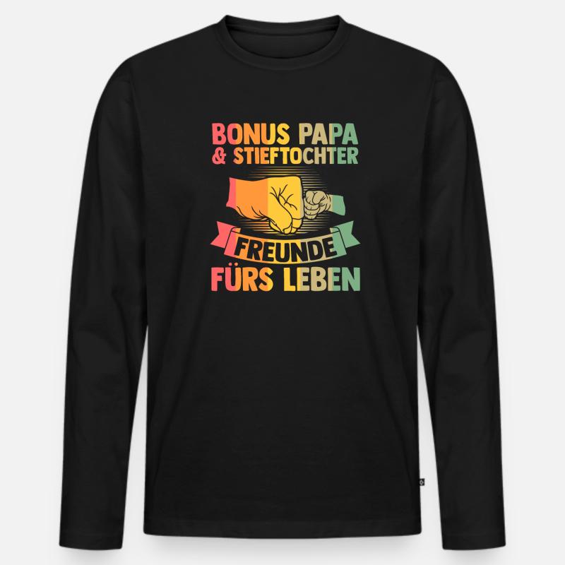 Patenonkel Patensohn Taufpate Geschenk - Männer Premium Bio Langarmshirt - Schwarz