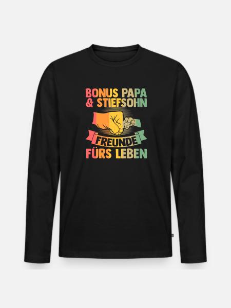 Patenonkel Patentochter Taufpate Geschenk - Männer Premium Bio Langarmshirt - Schwarz