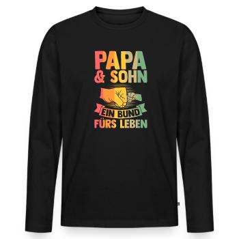 Onkel & Neffe Familie Neffe Geschenk - Männer Premium Bio Langarmshirt - Schwarz - Vorne - Nico (187cm)