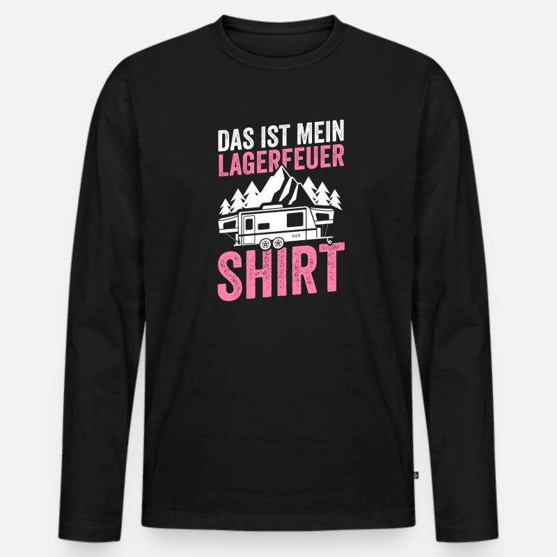 Camping Camper Caravan Geschenk - Männer Premium Bio Langarmshirt - Schwarz