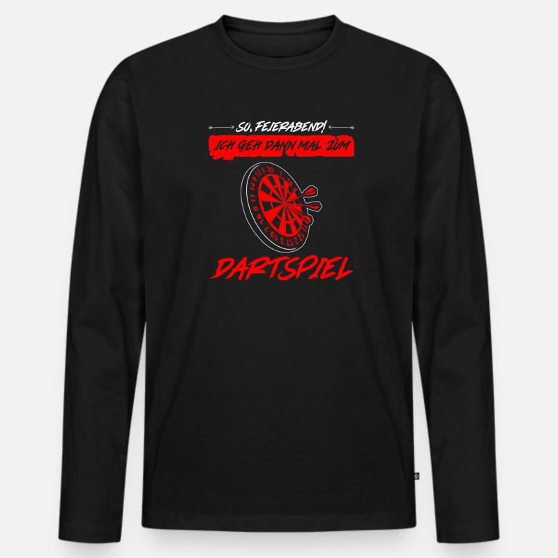 Darts Darten Darter Geschenk - Männer Premium Bio Langarmshirt - Schwarz
