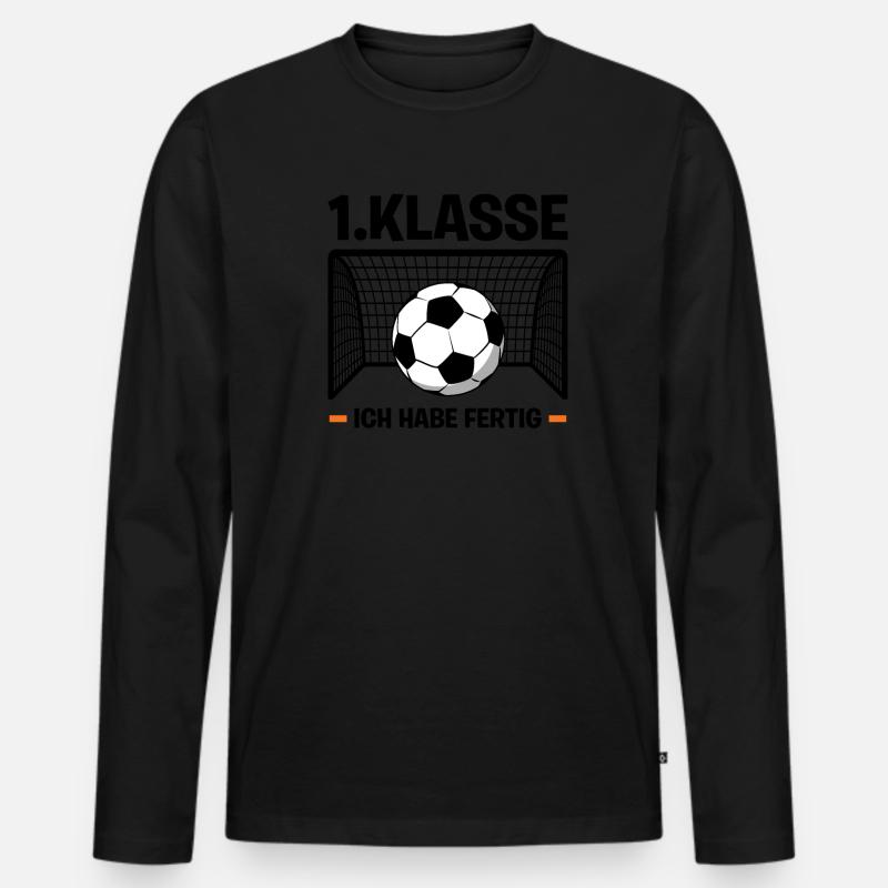 Schule 1.klasse Schule beginnt Geschenk - Männer Premium Bio Langarmshirt - Schwarz