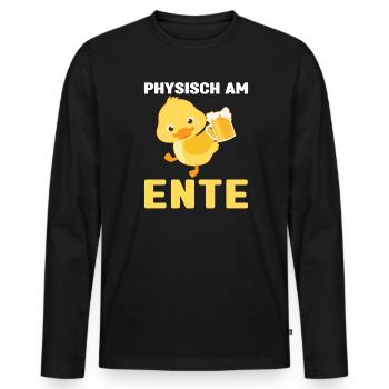 Lustig Ironie Ente Ente Sarkasmus Geschenk - Männer Premium Bio Langarmshirt - Schwarz - Vorne - Nico (187cm)