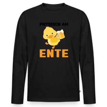 Lustig Ironie Ente Ente Sarkasmus Geschenk - Männer Premium Bio Langarmshirt - Schwarz - Vorne - Nico (187cm)