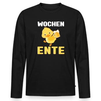 Lustig Ironie Ente Ente Sarkasmus Geschenk - Männer Premium Bio Langarmshirt - Schwarz - Vorne - Nico (187cm)