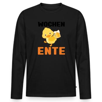 Lustig Ironie Ente Ente Sarkasmus Geschenk - Männer Premium Bio Langarmshirt - Schwarz - Vorne - Nico (187cm)