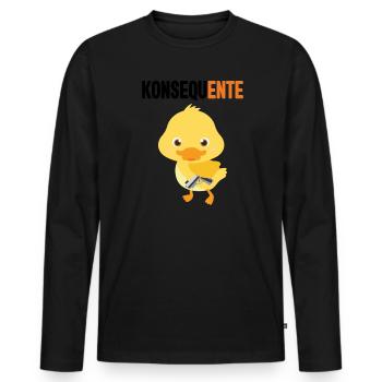 Lustig Ironie Ente Ente Sarkasmus Geschenk - Männer Premium Bio Langarmshirt - Schwarz - Vorne - Nico (187cm)