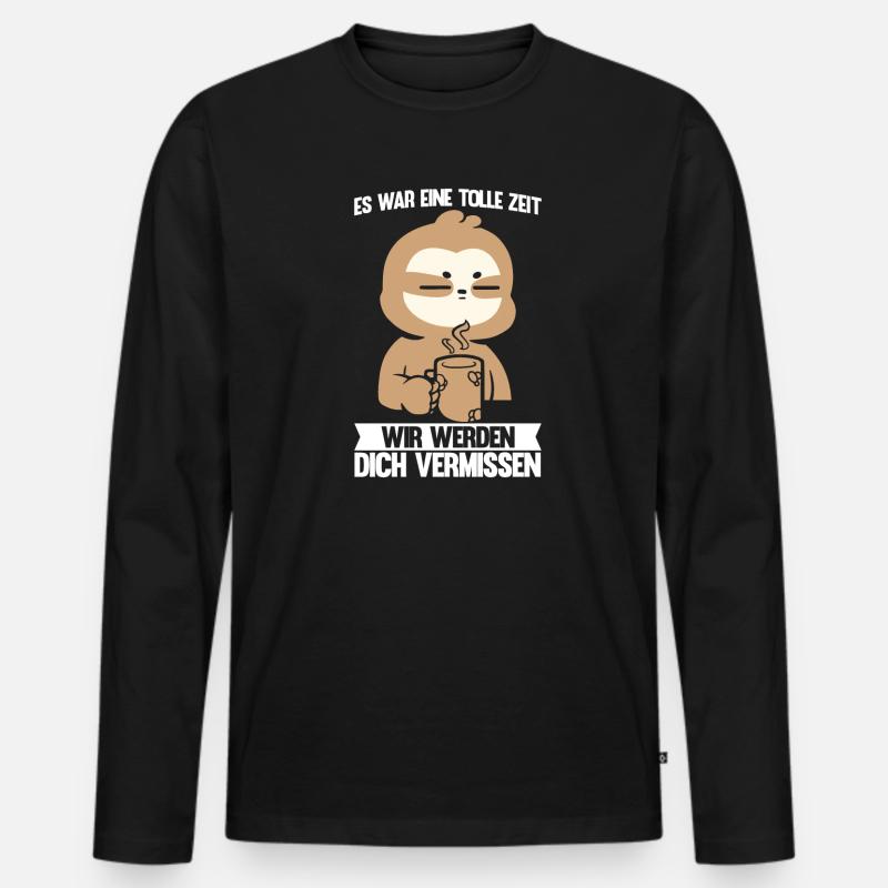 Abschied Kollegin Abschiedsparty Geschenk - Männer Premium Bio Langarmshirt - Schwarz