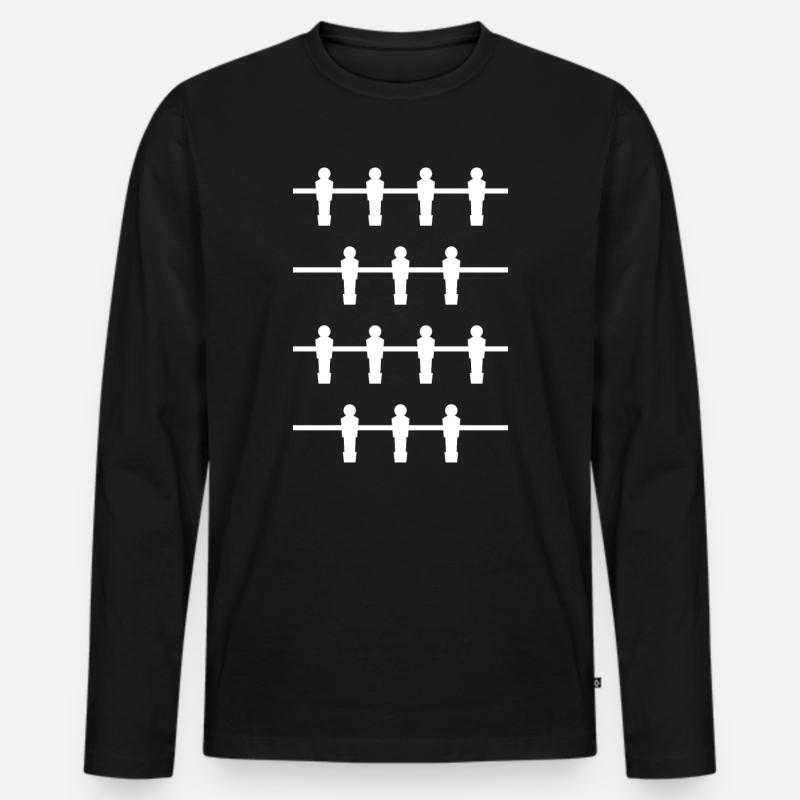 Tischfußballer weiß - Männer Premium Bio Langarmshirt - Schwarz
