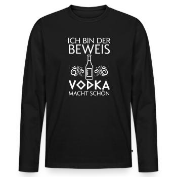 Vodka Alkohol Wodka Geschenk - Männer Premium Bio Langarmshirt - Schwarz - Vorne - Nico (187cm)