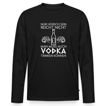 Vodka Alkohol Wodka Liebhaber Geschenk - Männer Premium Bio Langarmshirt - Schwarz - Vorne - Nico (187cm)