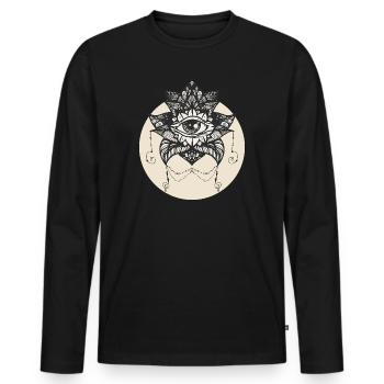 Mystical All Seeing Eye Design - Men's Premium Organic Long Sleeve Shirt - black - Front - Nico (187cm)