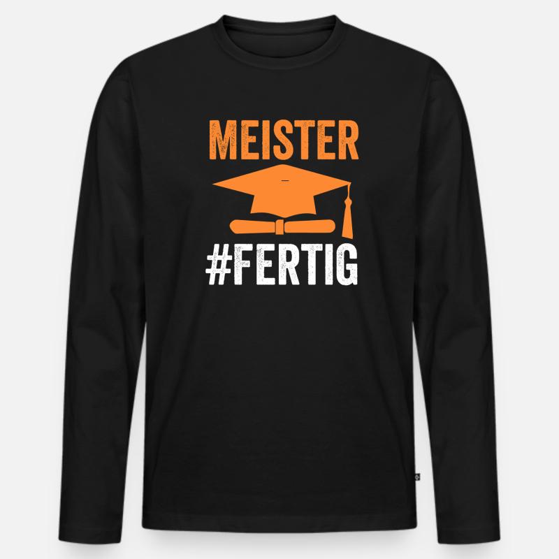 Meister Prüfung Handwerker Geschenk - Männer Premium Bio Langarmshirt - Schwarz