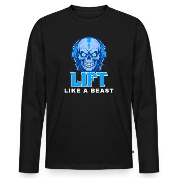 Lift Like A Beast - Men's Premium Organic Long Sleeve Shirt - black - Front - Nico (187cm)