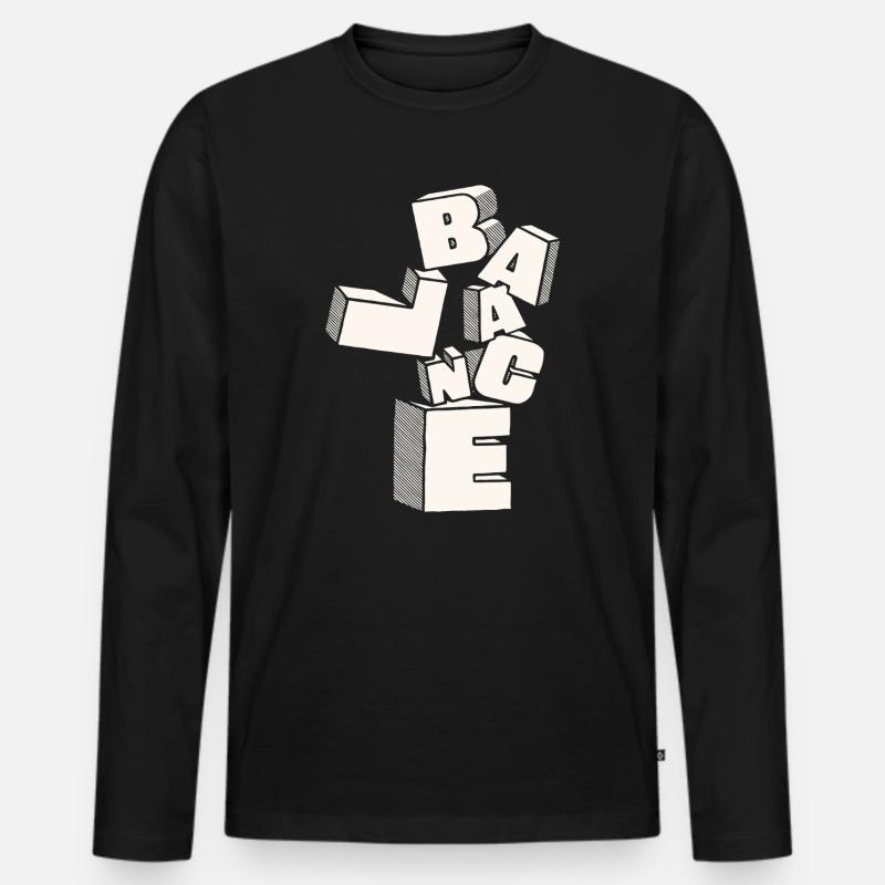 Saldo in 3D-Blockbuchstaben - Männer Premium Bio Langarmshirt - Schwarz