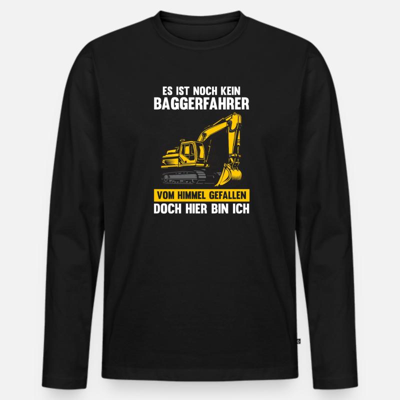 Bagger Fahrer Bagger Bauen Geschenk - Männer Premium Bio Langarmshirt - Schwarz