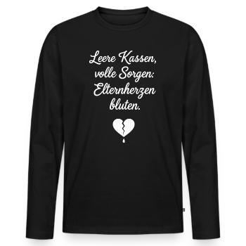 Elternherzen bluten - Männer Premium Bio Langarmshirt - Schwarz - Vorne - Nico (187cm)