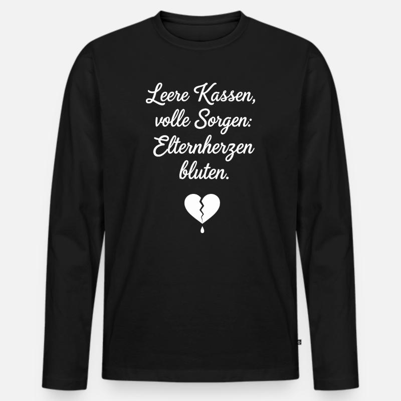 Elternherzen bluten - Männer Premium Bio Langarmshirt - Schwarz