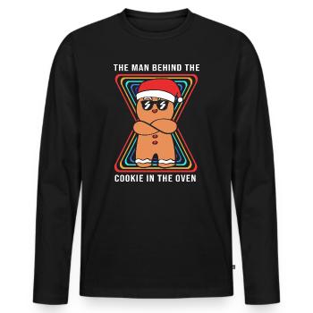 Christmas Gender Reveal Expectant Fathers - Men's Premium Organic Long Sleeve Shirt - black - Front - Nico (187cm)