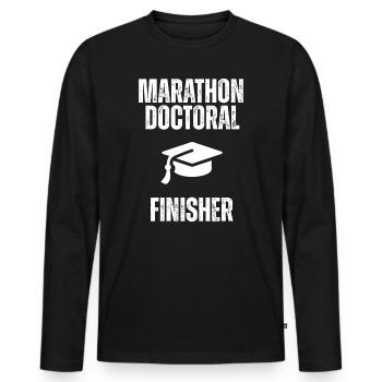 Marathon-Doktor Finisher - Männer Premium Bio Langarmshirt - Schwarz - Vorne - Nico (187cm)