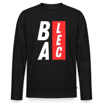 (Je M'EN) BALEC, humour décontracté - T-shirt manches longues Premium bio Homme - noir - Devant - Nico (187cm)