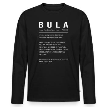 Fiji - Männer Premium Bio Langarmshirt - Schwarz - Vorne - Nico (187cm)