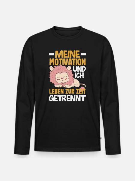 My motivation and I - currently separated - Men's Premium Organic Long Sleeve Shirt - black
