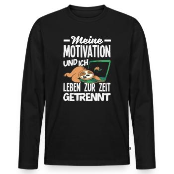 Ma motivation et moi - Paresseux séparé - T-shirt manches longues Premium bio Homme - noir - Devant - Nico (187cm)