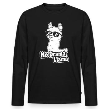 No Drama Llama Sunglasses - Men's Premium Organic Long Sleeve Shirt - black - Front - Nico (187cm)