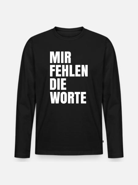 Mir fehlen die Worte - Männer Premium Bio Langarmshirt - Schwarz
