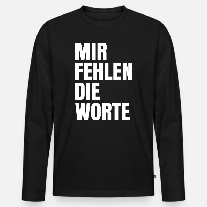 Mir fehlen die Worte - Männer Premium Bio Langarmshirt - Schwarz