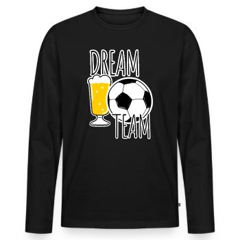 Dream Team! für alle Sport- und Bierfans! - Männer Premium Bio Langarmshirt - Schwarz - Vorne - Nico (187cm)