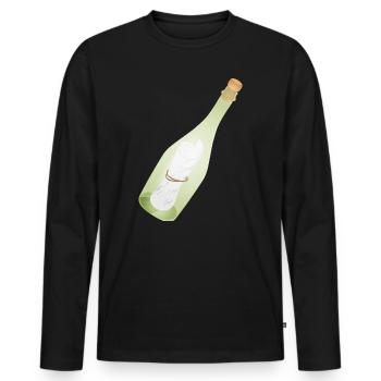 Romantic Vintage Message in a Bottle with Old Message - Men's Premium Organic Long Sleeve Shirt - black - Front - Nico (187cm)