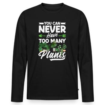 Garden & Plant Lovers Gifts - Men's Premium Organic Long Sleeve Shirt - black - Front - Nico (187cm)